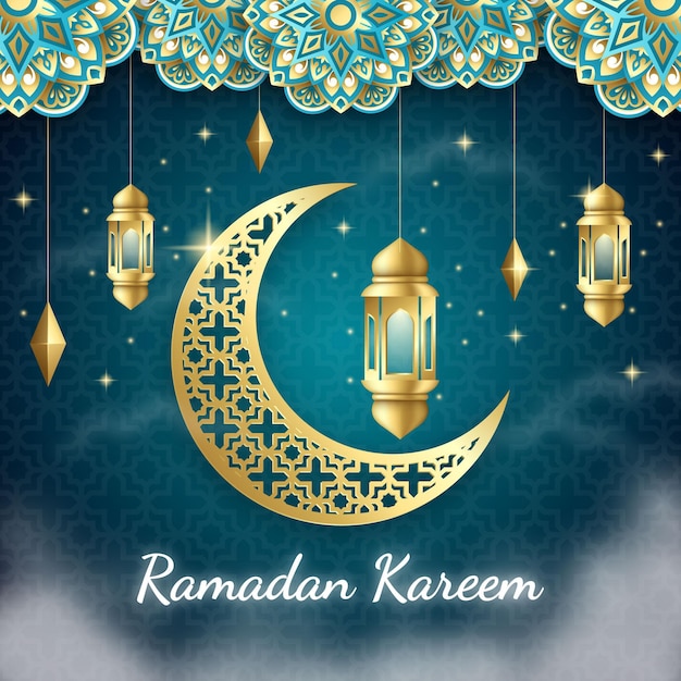 Realistyczne Tło Ramadan Kareem