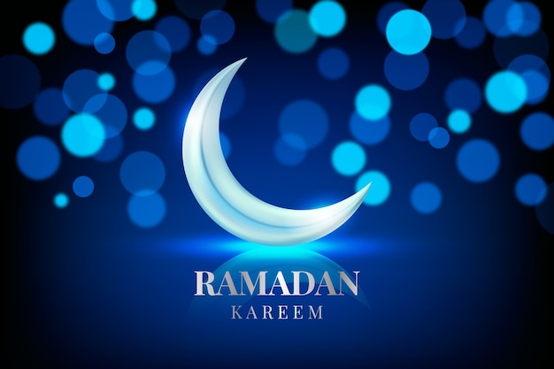 Realistyczne tło ramadanu z księżyca