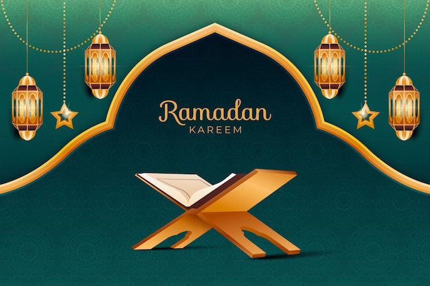 Bezpłatny wektor realistyczne tło ramadanu
