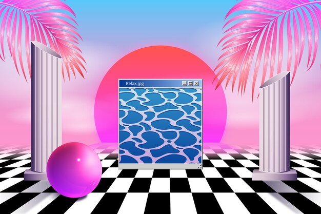 Realistyczne tło vintage vaporwave