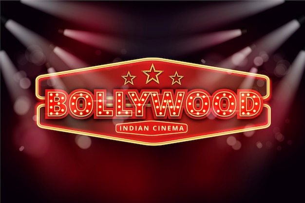 Bezpłatny wektor realistyczne znak kina bollywood