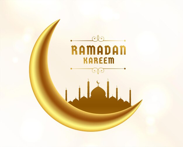 Bezpłatny wektor realistyczny 3d złoty ramadan kareem eid mubarak banner festiwalu