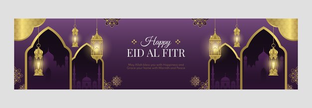 Realistyczny baner twitch eid al-fitr