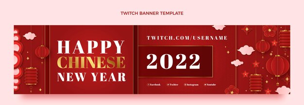 Realistyczny chiński nowy rok twitch banner