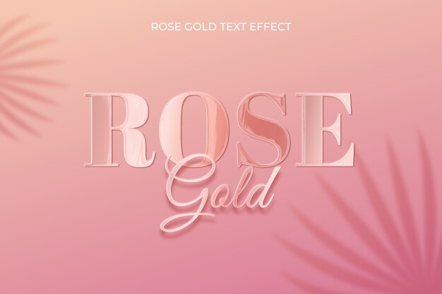 Realistyczny efekt tekstu w kolorze różowego złota