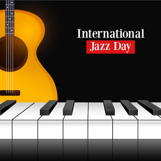 Bezpłatny wektor realistyczny międzynarodowy dzień jazzu