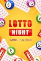 Bezpłatny wektor realistyczny pionowy plakat lotto night