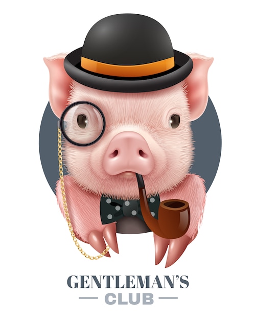 Realistyczny plakat klubu dżentelmenów