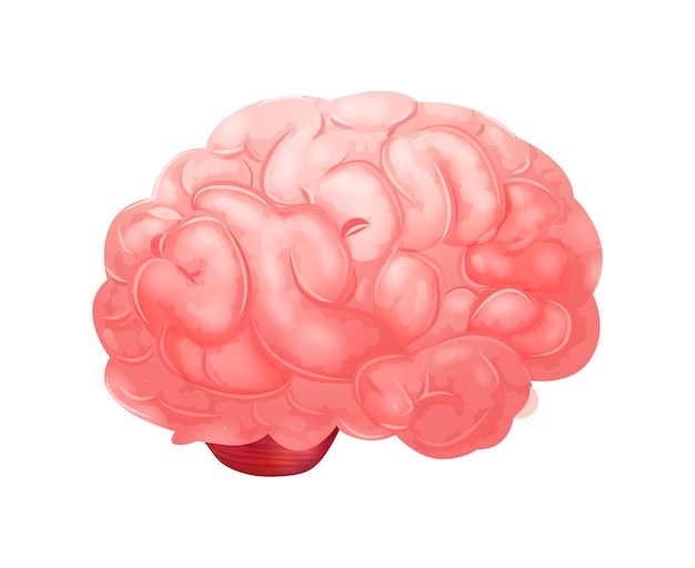 Bezpłatny wektor realistyczny skład anatomii ludzkich narządów wewnętrznych z izolowanym obrazem ilustracji wektorowych mózgu