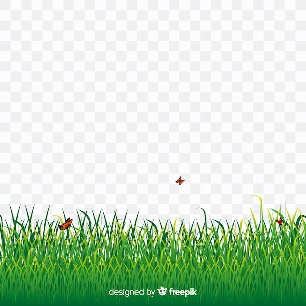 Bezpłatny wektor realistyczny styl transparent zielona trawa