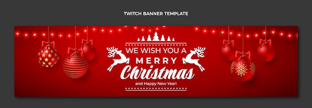 Realistyczny świąteczny Baner Twitch