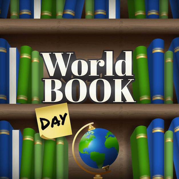 Bezpłatny wektor realistyczny światowy dzień książki