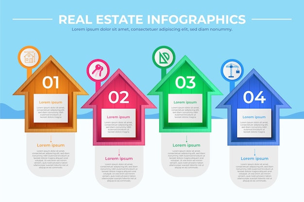 Realistyczny Szablon Infografiki Nieruchomości