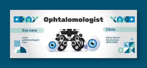 Realistyczny Szablon Okładki Mediów Społecznościowych Okulisty
