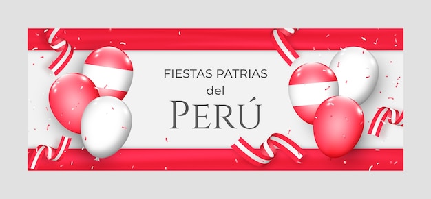 Realistyczny Szablon Okładki Na Facebooku Fiestas Patrias Peru