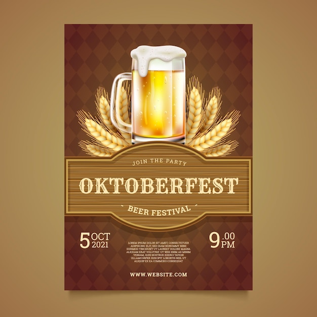 Realistyczny Szablon Pionowego Plakatu Oktoberfest