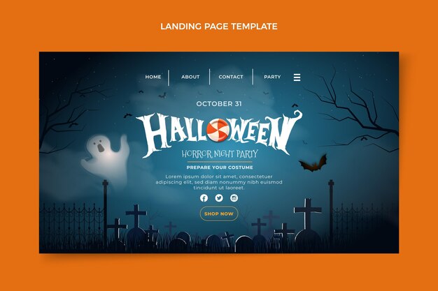 Realistyczny szablon strony docelowej halloween