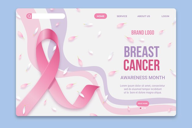 Realistyczny szablon strony docelowej miesiąca świadomości raka piersi