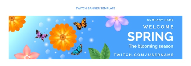 Realistyczny Wiosenny Baner Twitch