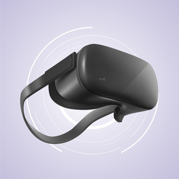 Bezpłatny wektor realistyczny wirtualny zestaw słuchawkowy do rzeczywistości rozszerzonej