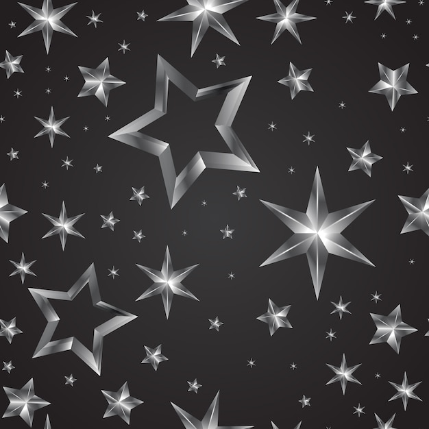 Bezpłatny wektor realistyczny wzór srebrnych gwiazdek