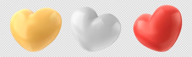 Bezpłatny wektor realistyczny zestaw balonów w kształcie serca