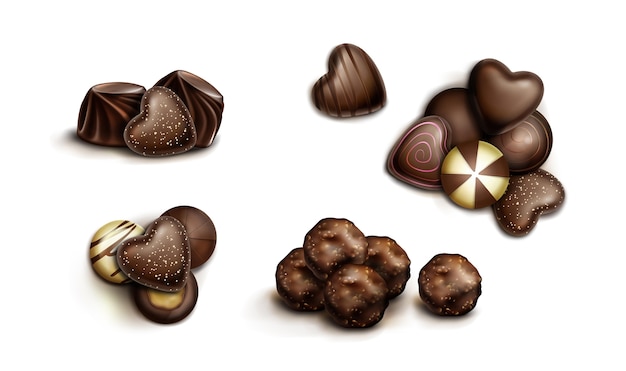 Realistyczny zestaw cukierków czekoladowych