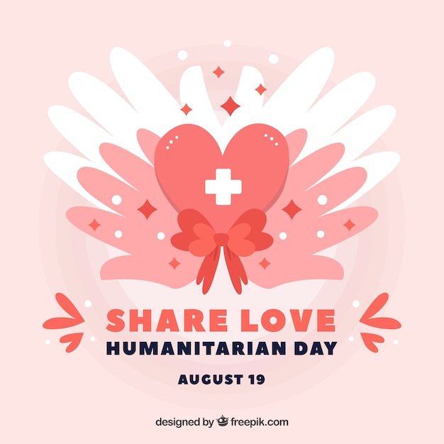 Ręce Z Serca Tle Dzień Humanitarnej