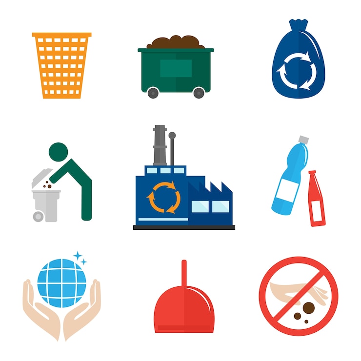 Bezpłatny plik Wektor recykling kolekcji ikon