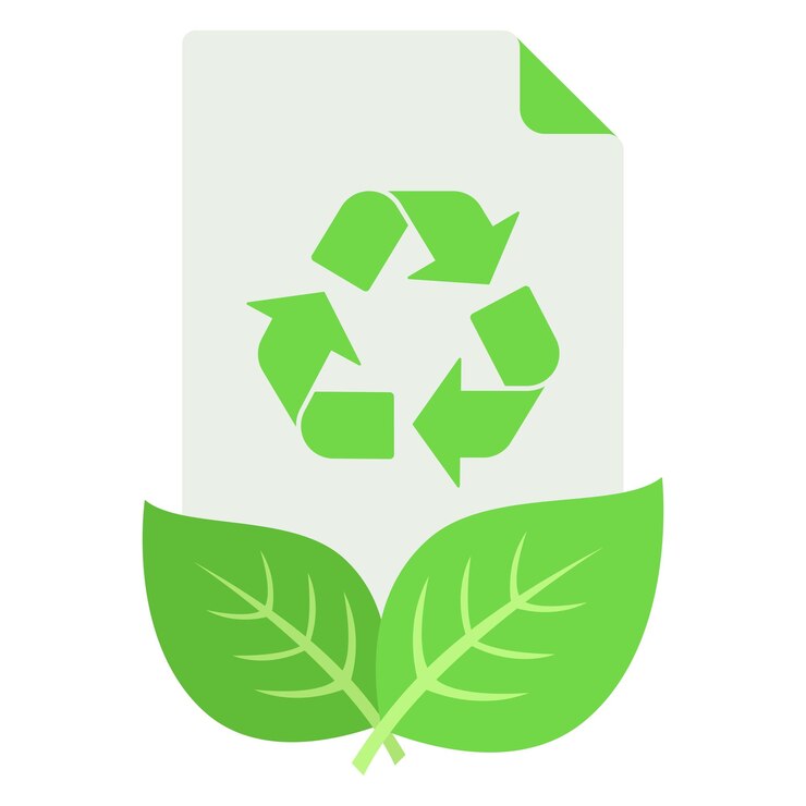 Bezpłatny plik Wektor recykling papieru z ekologicznymi liśćmi