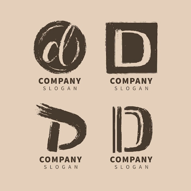 Bezpłatny wektor ręcznie malowana kolekcja logo d