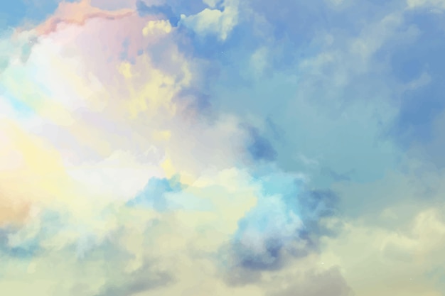 Bezpłatny wektor ręcznie malowane akwarela pastelowe niebo w tle