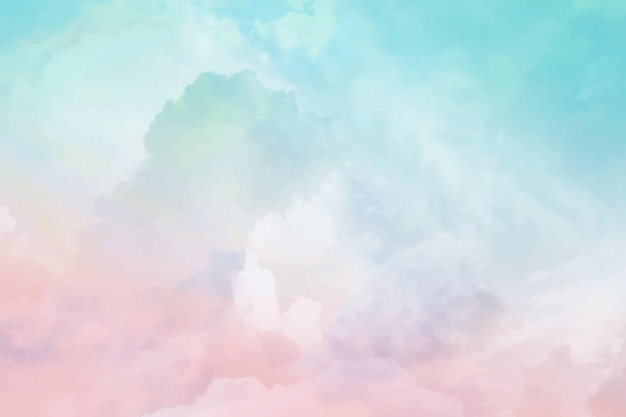 Ręcznie malowane akwarela pastelowe niebo w tle