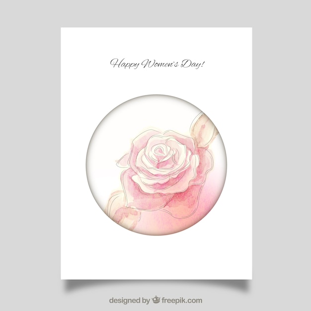 Ręcznie malowane róży Dzień Kobiet kartę