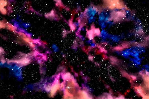 Ręcznie malowane tła galaktyki akwarela