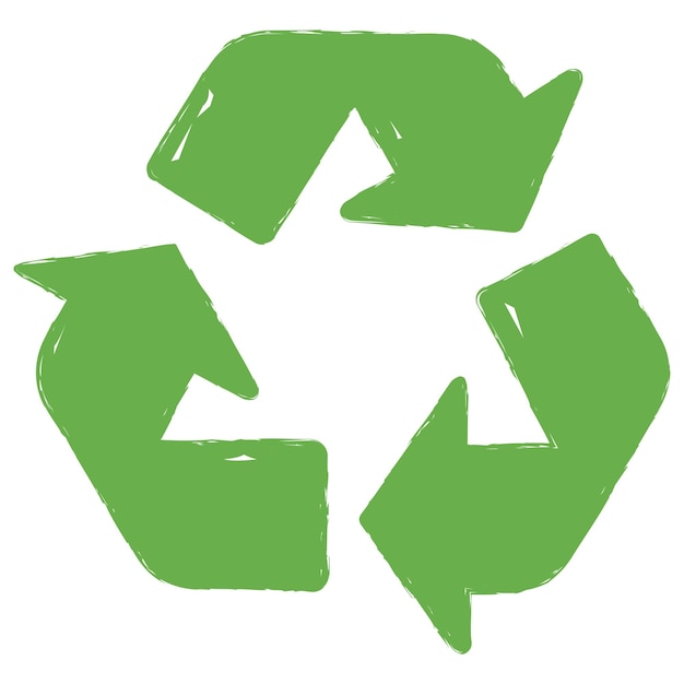 Bezpłatny wektor ręcznie malowany znak recyklingu w stylu
