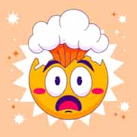 Bezpłatny wektor ręcznie narysowana głowa wybuchająca ilustracja emoji