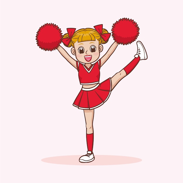 Bezpłatny wektor ręcznie narysowana ilustracja cheerleaderki