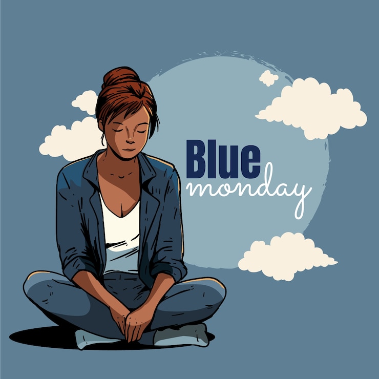 Bezpłatny plik Wektor ręcznie narysowana ilustracja dla blue monday
