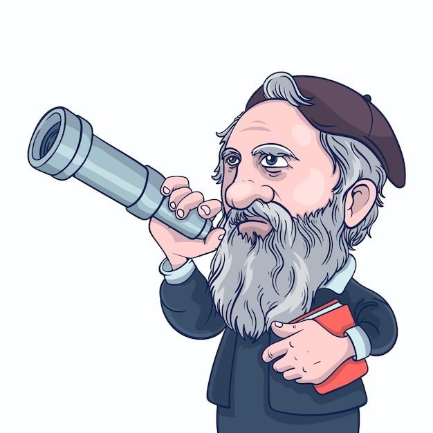 Bezpłatny wektor ręcznie narysowana ilustracja galileo galilei