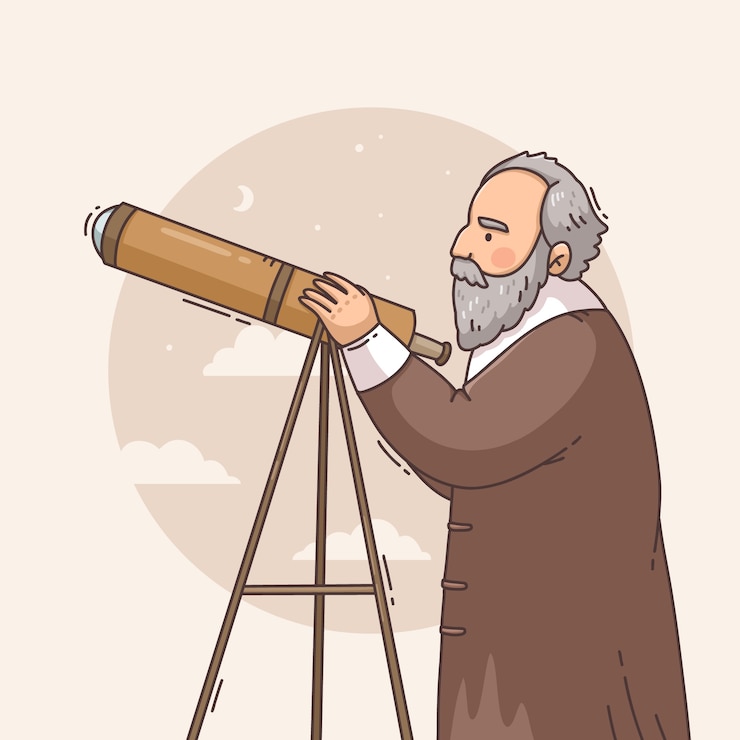 Bezpłatny plik Wektor ręcznie narysowana ilustracja galileo galilei