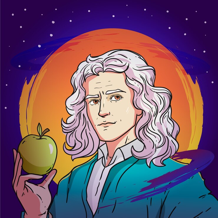 Bezpłatny plik Wektor ręcznie narysowana ilustracja isaaca newtona