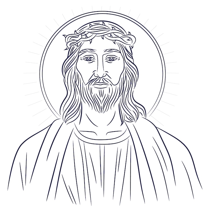 Bezpłatny plik Wektor ręcznie narysowana ilustracja jezusa