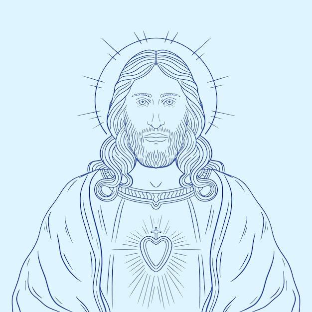 Ręcznie narysowana ilustracja Jezusa