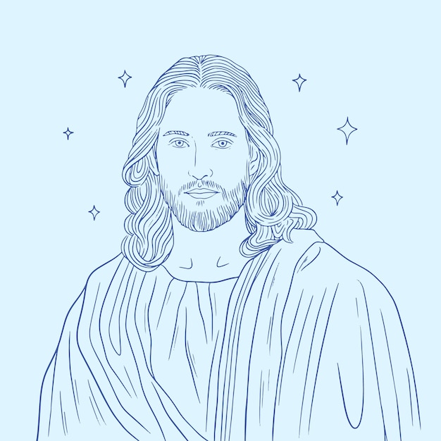 Bezpłatny wektor ręcznie narysowana ilustracja jezusa