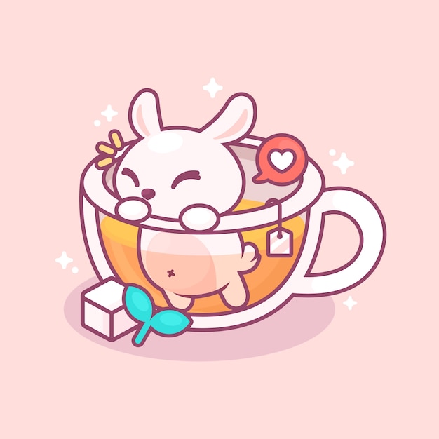 Ręcznie narysowana ilustracja kawaii