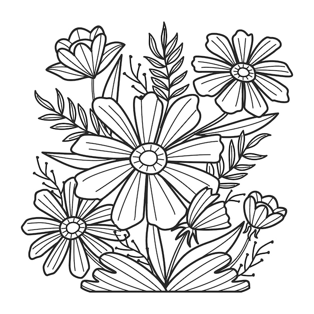 Ręcznie narysowana ilustracja kwiatów