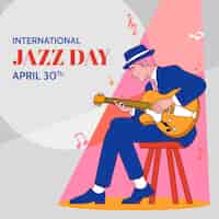 Bezpłatny wektor ręcznie narysowana ilustracja na światowy dzień jazzu