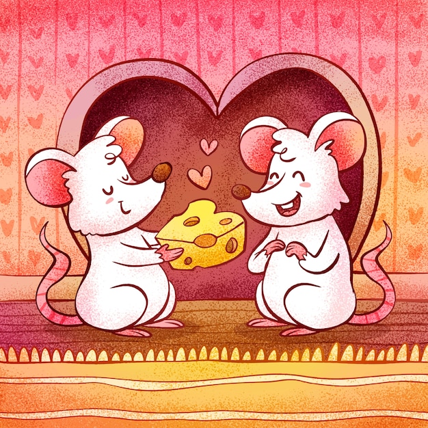 Ręcznie narysowana ilustracja na walentynki