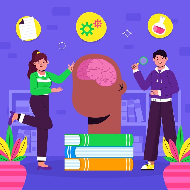Ręcznie narysowana ilustracja neuroedukacyjna
